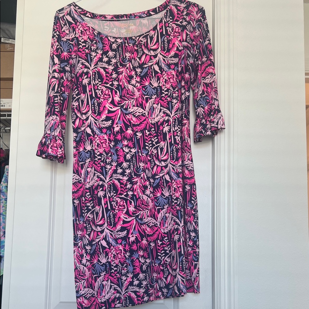 Lilly Pulitzer Vibrant Pink and Blue Floral Dress